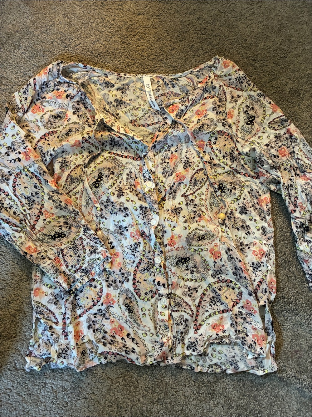Floral Button-Front Women’s Top